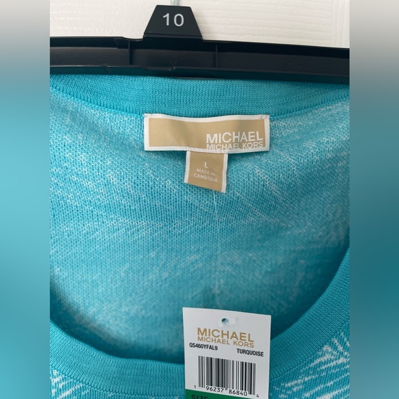 Michael Kors Palm Print Short Sleeve Sweater - Picture 5 of 5